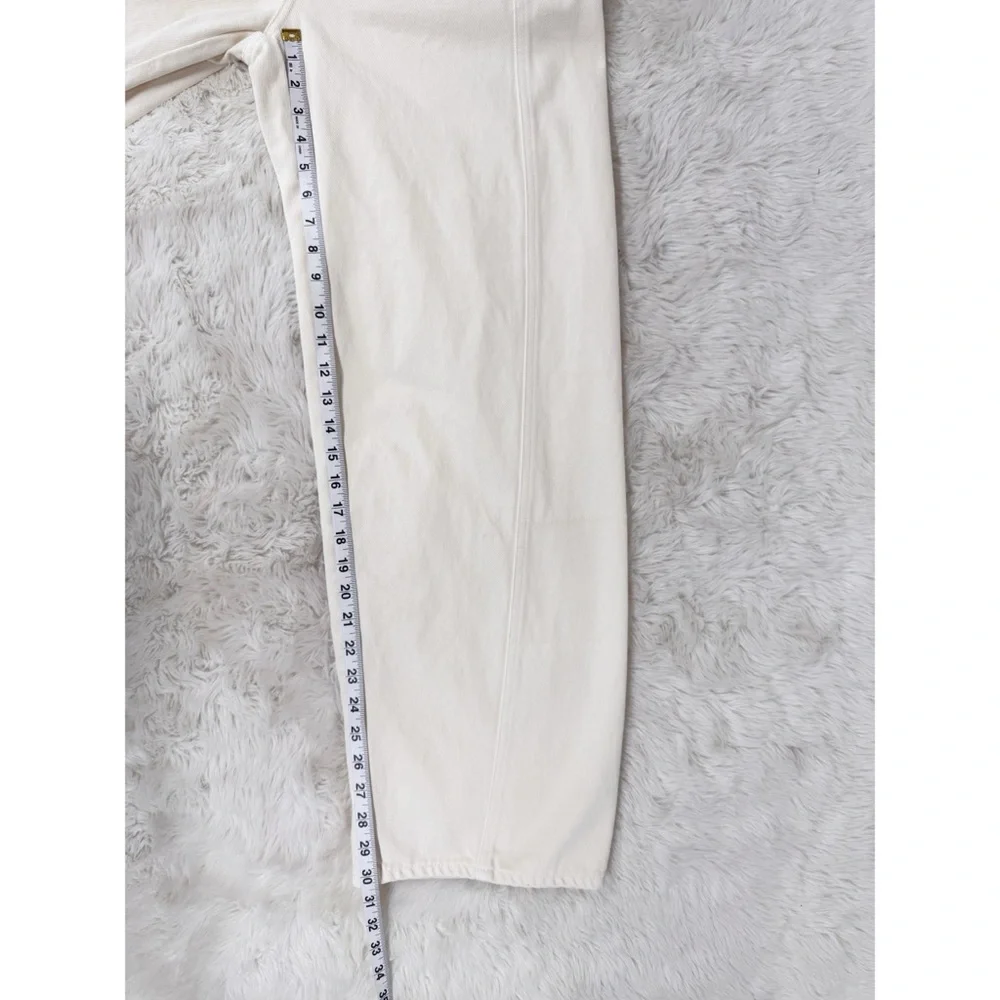 APIECE APART Meridian Straight Leg Relaxed Jean Size 30‎ Ecru Cream High Waist